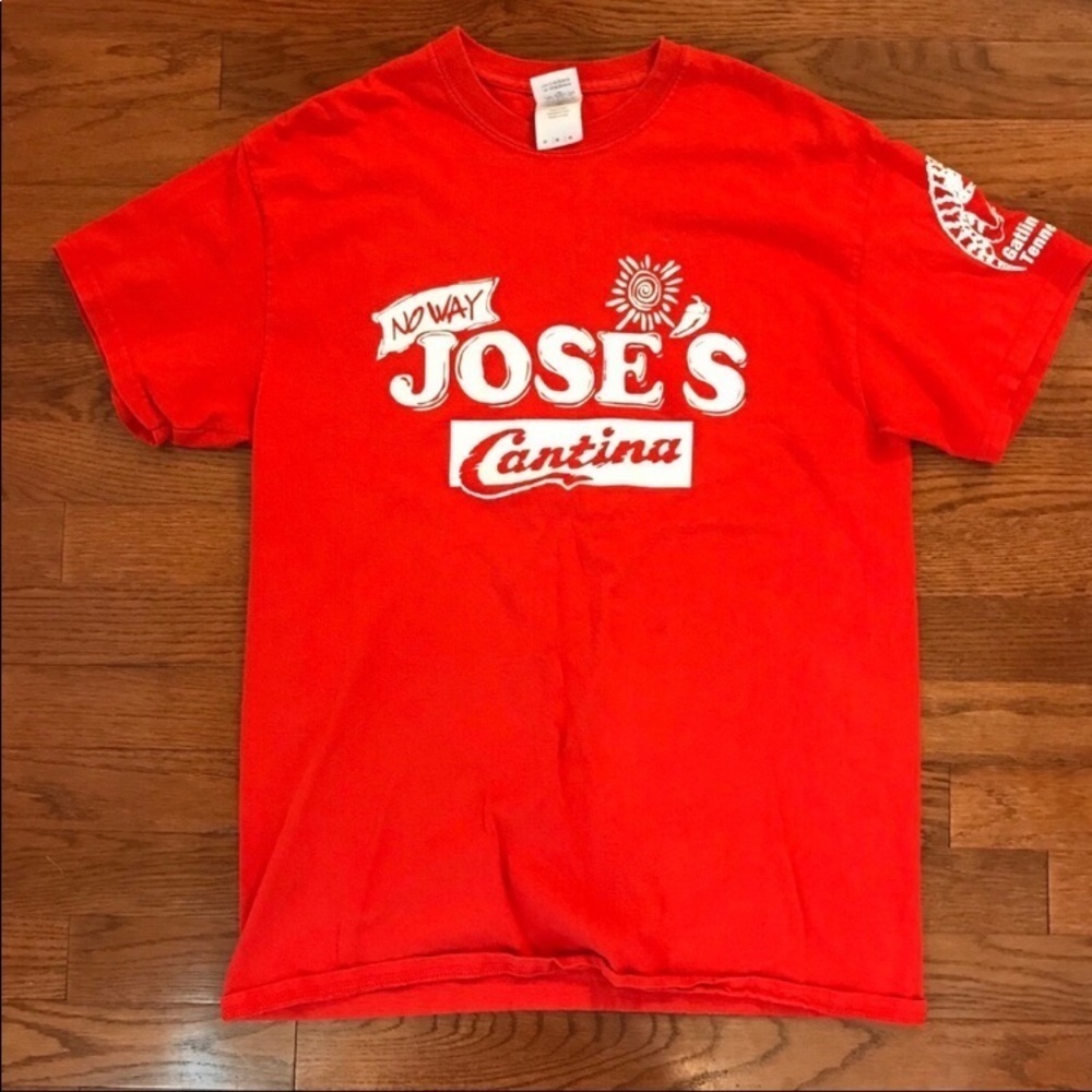 RED JOSE CANTINA SHIRT MEDIUM SOUVENIR RESTAURANT CINCO COLLEGEWEAR - Picture 1 of 4